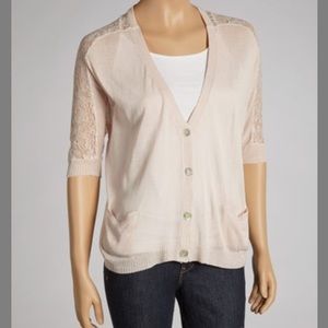 New with tags MAK B. Blush Lace-Back Cardigan
